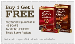 Buy 1 Get 1 Free Nescafe Tasters Choice + $.65 Off Coupon