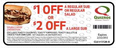 Quiznos Regular Sub