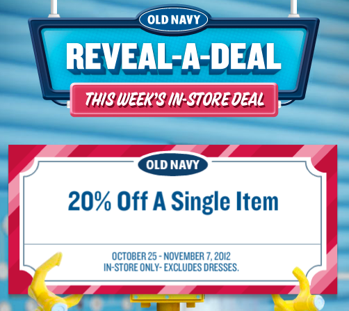 Old Navy: 20% Off Single Item