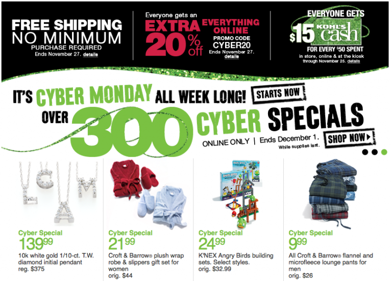 Kohl’s Cyber Monday Deals