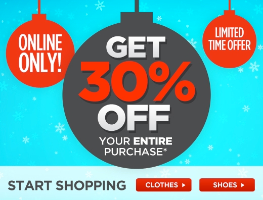 Sports Authority: 30% Entire Order Online