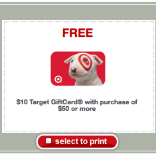 Free $10 Target Gift Card With $50 Purchase