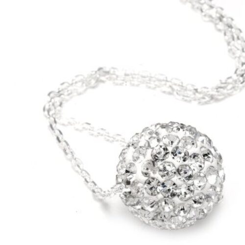 Diamond Color Crystals Ball Pendant + Chain Only $1.99