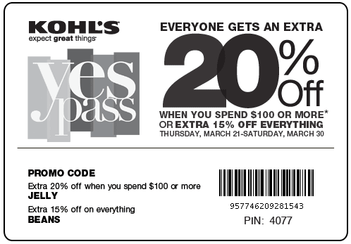 Kohl’s Shopping Pass: 15-20% Off Everything