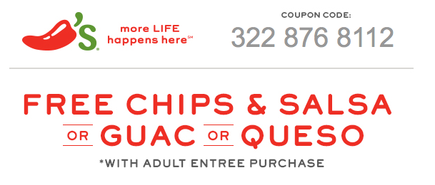 Free Chili's Chips & Salsa, Queso or Guac