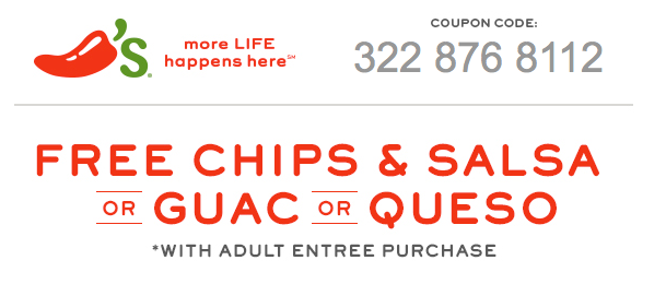 Free Chili's Chips & Salsa, Queso or Guac