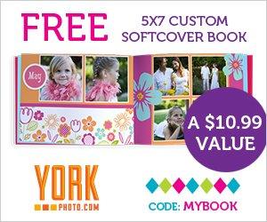 York Photo Free 5x7 Softcover Photo Book + 40 Free Prints