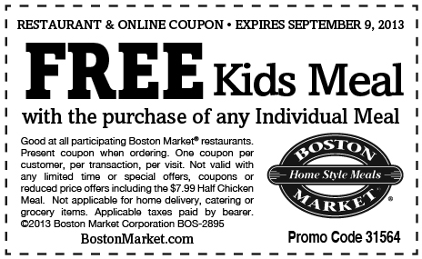 Free Kids Meal Coupon
