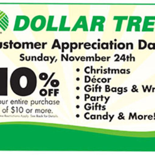 Dollar Tree: 10% Off Entire Purchase - 11/24/13 ONLY