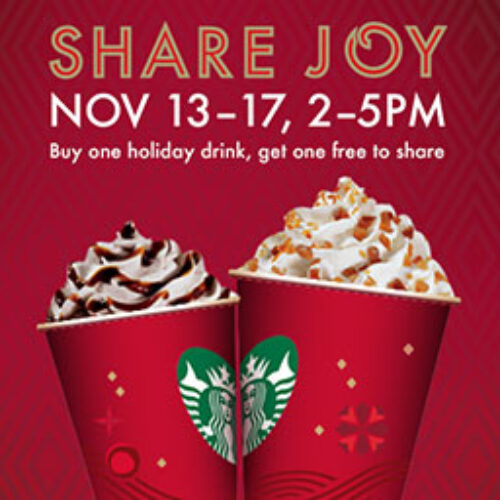 Starbucks: Buy One Get One Free Holiday Drinks