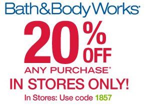 Bath & Body Works 20% Off