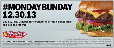 Hardee's BOGO Thickburger