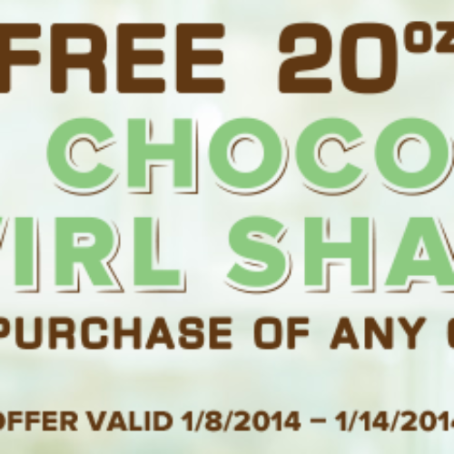 Arby's: Free Mint Chocolate Swirl Shake W/ Purchase