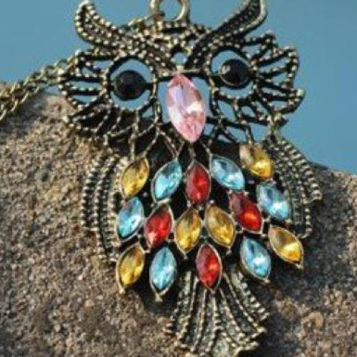 Crystal Owl Pendant & Necklace Just $1.03 + Free Shipping
