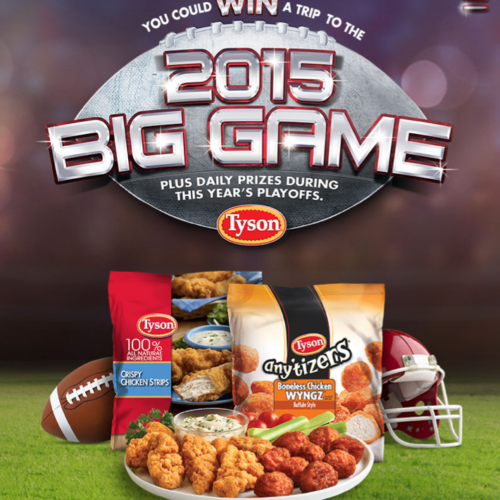 Tyson Any’tizers Big Game Sweepstakes