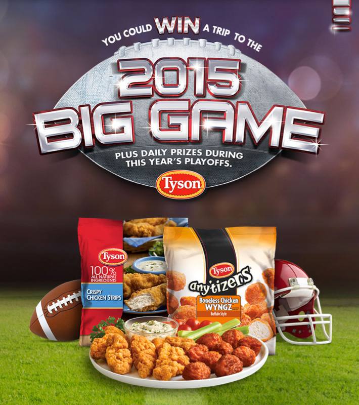 Tyson Any’tizers Big Game Sweepstakes