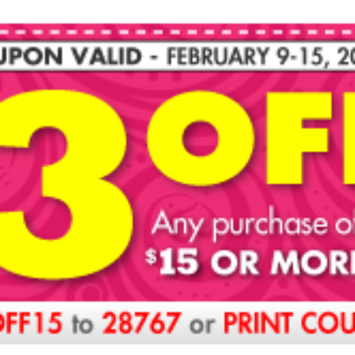 Family Dollar: $3 Off Purchase Of $15 Or More