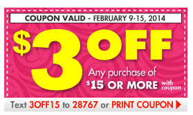 Family Dollar: $3 Off Purchase Of $15 Or More