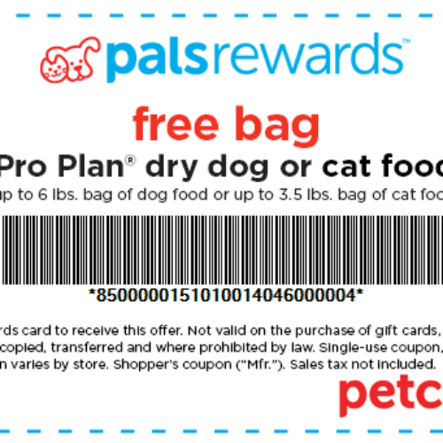 Petco Pals Rewards: Free Bag Of Pro Plan