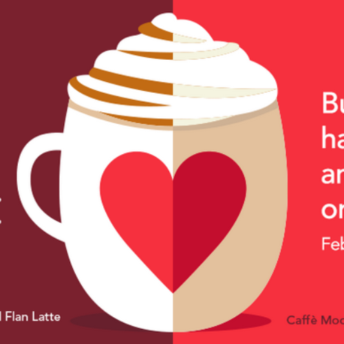 Starbucks Valentine's: Buy One Get One Free Latte 2-5PM