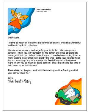 Free Printable Tooth Fairy Letters