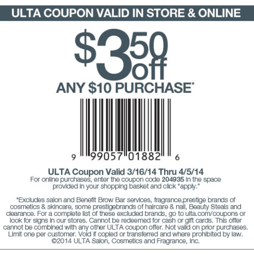 Ulta 3.50 off 10.00 Coupon « Free 4 Seniors