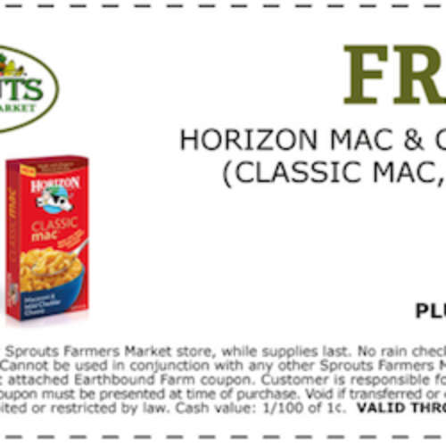 Sprouts: Free Horizon Mac & Cheese