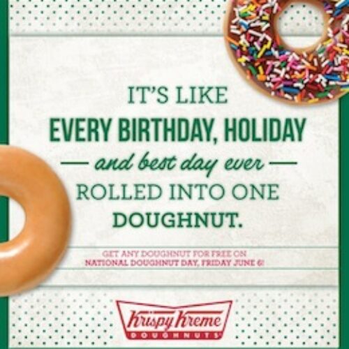 Krispy Kreme: Free Doughnut on June 6th