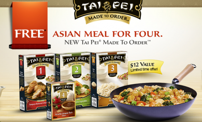 Free Tai Pei Meal For Four After Rebate
