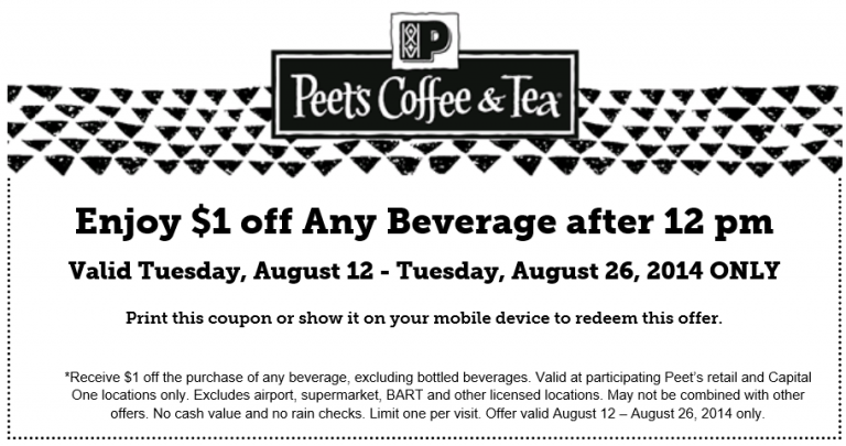 Peets Coffee & Tea Coupon