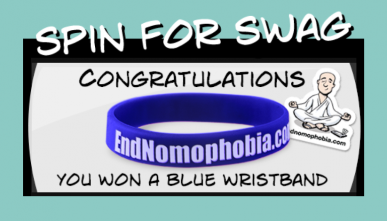 Spin For Swag: Free End Nomophobia Wristband