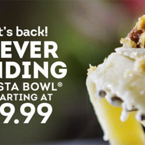 Olive Garden: Never Ending Pasta Bowl Just $9.99