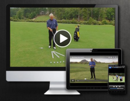 golf lesson videos on computer and tablet