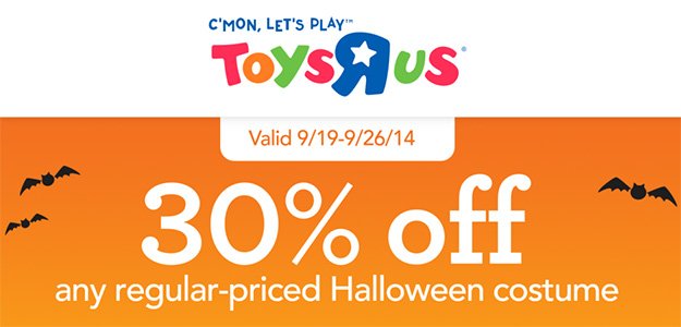Toys R Us: 30% Off Halloween Costume Coupon