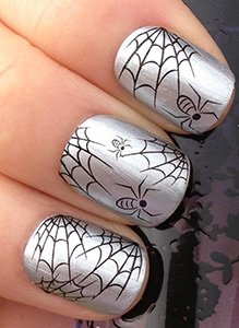 Nails with Spider Web art