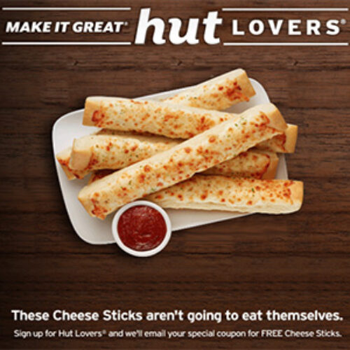Free Cheese Sticks From Pizza Hut
