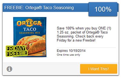Ortega Taco Seasoning Coupon