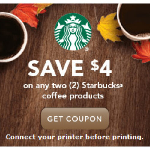 $4.00 Off Any Two (2) Starbucks Coffee Products