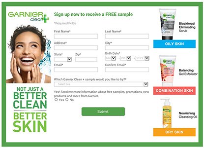 Garnier Blackhead Eliminating samples