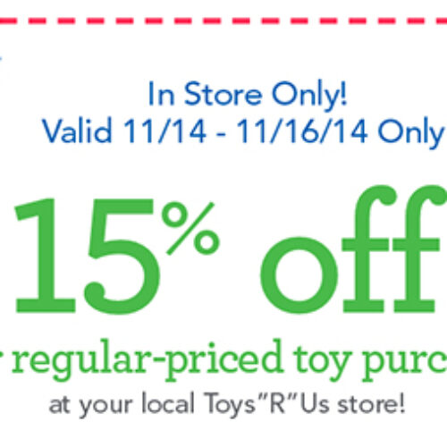 Toys R Us 15% Off Toy Purchase Coupon