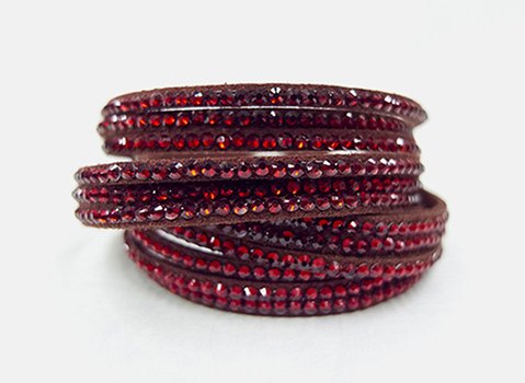 Vegan Leather Sworski Crystal bracelet
