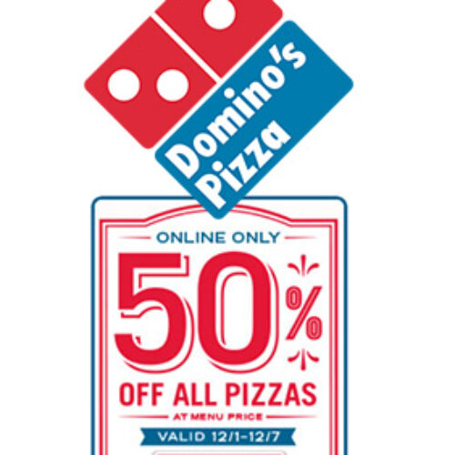 Domino's Online Only: 50% Off Pizzas