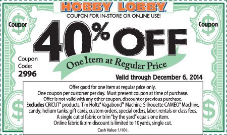 Hobby Lobby 40% Off