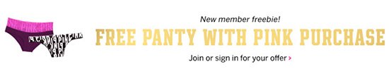 Victoria Secret: Free Panty With Pink Purchase