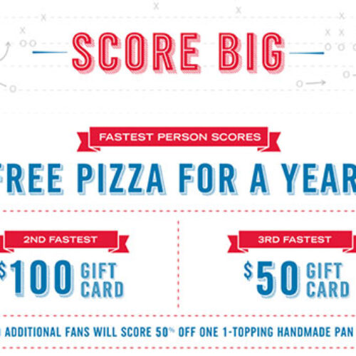 Domino's: 50% One 1-Topping Pizza + Sweepstakes