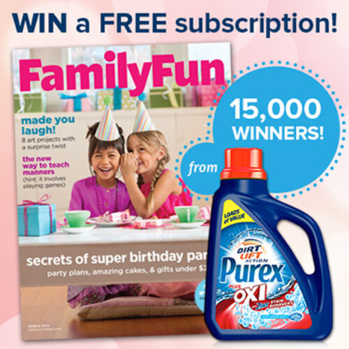 Purex: Win 1 of 15,000 Subscriptions To Family Fun Magazine