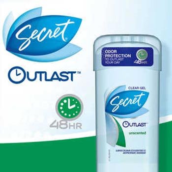 Free Secret Outlast Clear Gel Samples