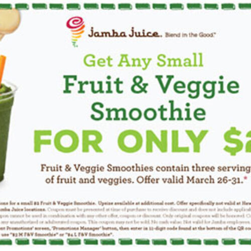 Fruit & Veggie Smoothie Only $2.00 W/ Coupon