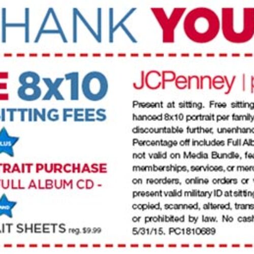 JCPenney: Free 8x10 For Millitary