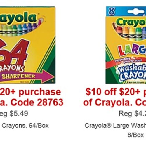 Staples: $10 Off $20 Crayola Products